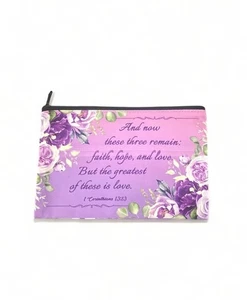 NUEVO - Bolsa de Maquillaje Bíblico Cristiano Floral Bolsa - Bolsas de Cosméticos - Estilo 10 - Imagen 1 de 5