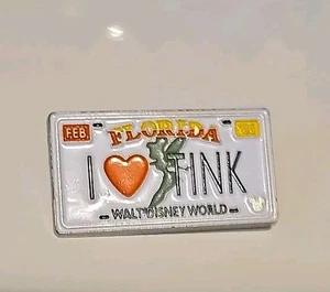 Disney WDW Hidden Mickey License Plate Collection I heart TINK pin 2007, Trading - Picture 1 of 5