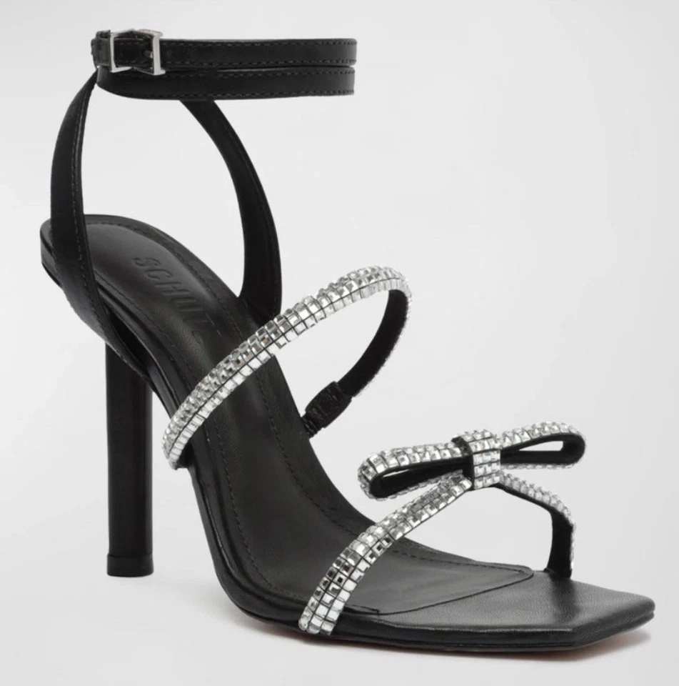 Schutz Earla Nappa Leather Strappy Embellished Sandals Size 7.5 - Image 1 of 4