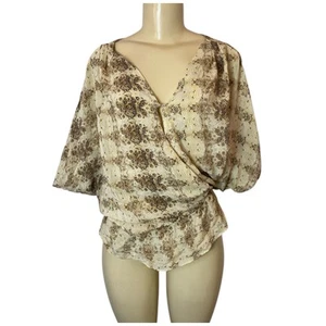 Aryn K. Anthropologie 100 % Seide Python Druck Kimono Wickel Bluse Top Größe XS - Bild 1 von 6