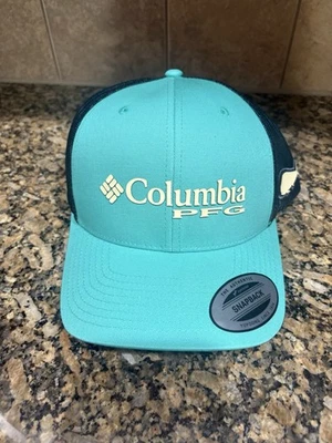 Columbia PFG Logo Mesh Snapback Hat Fish Side Patch Onesize Teal (New w/Tags) - Image 1 of 4
