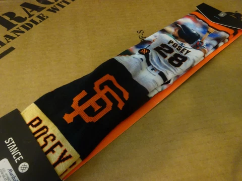 Stance MLB Buster Posey Socks Men’s Large 9-12 San Francisco SF Giants *RARE* Cover