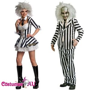 Licensed Mrs Mr Beetlejuice Outfit Fancy Dress Party Dress Halloween Costume