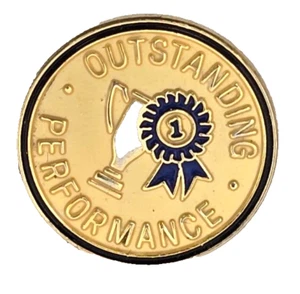 Outstanding Performance Gold-Tone Award Lapel Pin Pinback Brooch (K6F) - Picture 1 of 2