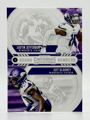2020 Panini Contenders Round Numbers Justin Jefferson Jeff Gladney RC Vikings - Image 1 of 2