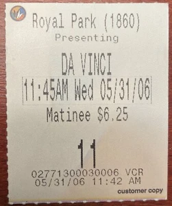 DA VINCI movie ticket stub - Picture 1 of 1