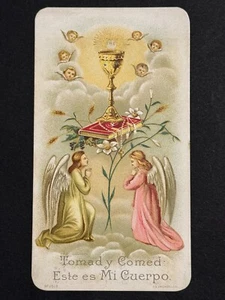 holy card chromolithography santino image pieuse "COMUNION" - Picture 1 of 1