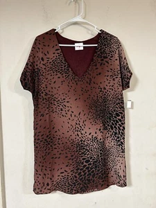 Buddy Love Women’s Animal Print 2-Tone Blouse Size XS, Classic, City - Picture 1 of 4
