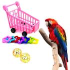 Plastic Chewing Balls Shopping Cart Bird Toys Set Five-pointed Star Circles
