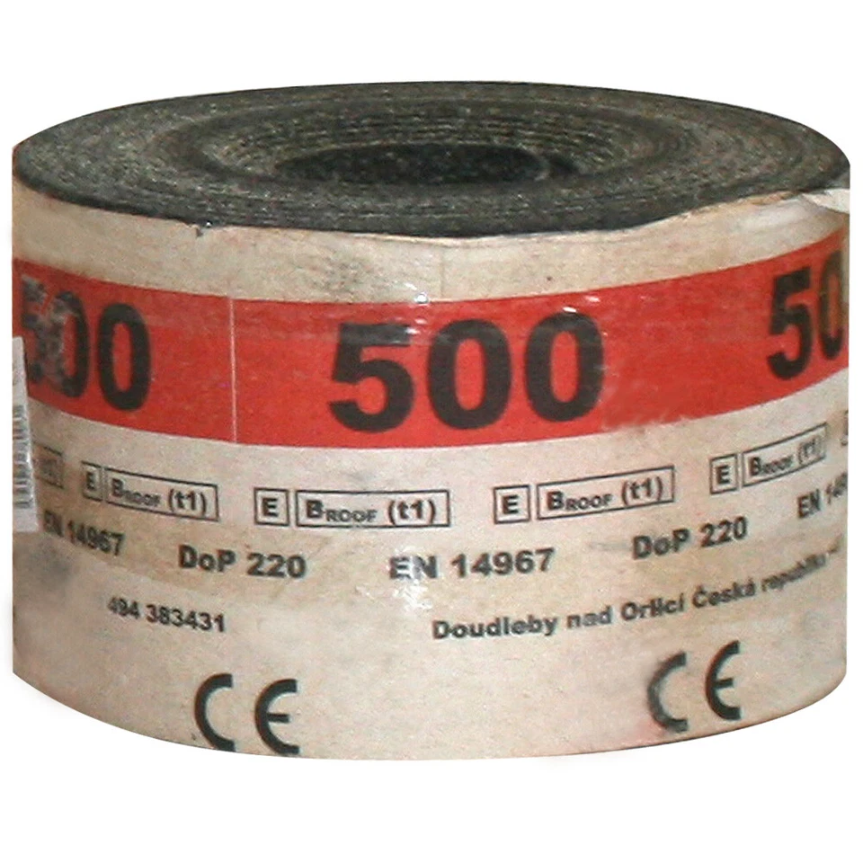 HAUSMARKE Isolierpappe R500 Breite 11,5 cm 10lfm Mauersperrbahn Bitumenpappe Isolierung