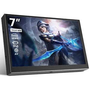 7 Zoll 1024*600 HDMI VGA AV USB Monitor mit Lautsprecher für CCTV PC DVR Gaming - Bild 1 von 13