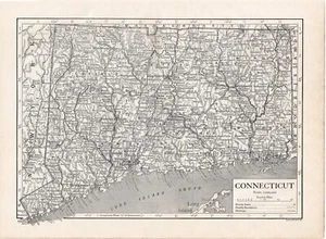 CONNECTICUT - Hartford New Haven Long Island 1911 Original Antique Map w Video - Picture 1 of 2