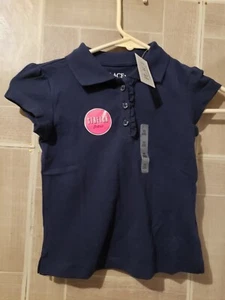 Girls Childrens Place Uniform Shirt School Navy Blue Size XS 4 - Picture 1 of 3