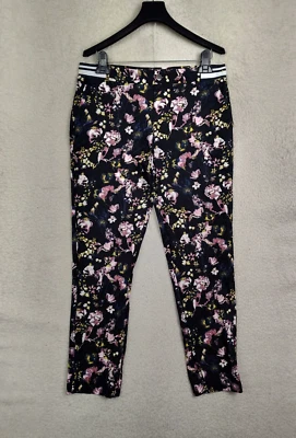 Calças finas INC International Concepts masculinas 30 pretas florais mistura de algodão - Imagem 1 de 4