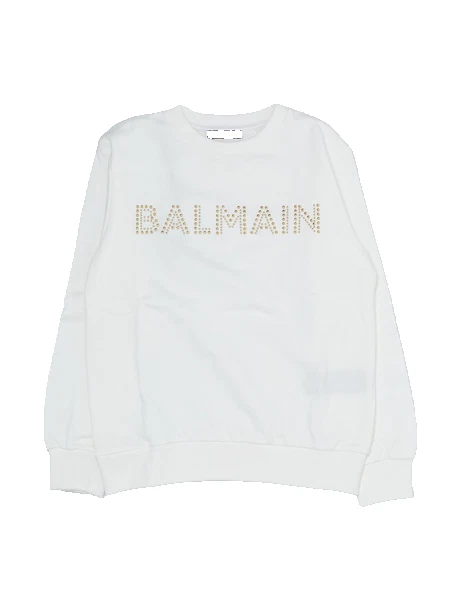 BALMAIN MOLETOM BORDADO LOGOTIPO BRANCO BT4Q10 100OR - Imagem 1 de 1