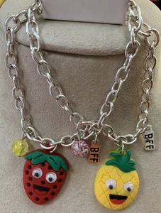 JUSTICE BFF BRACELET SET STRAWBERRY/PINEAPPLE WIGGLY EYES SUPER CUTE!! - Picture 1 of 3