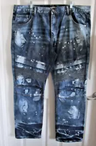 Access Apparel Herren Distressed Baggy Straight Leg Jeans Größe 44x33 - Bild 1 von 13