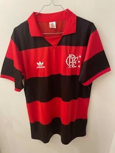 Maillot vintage domicile Flamengo 1981 1982 1983 floqué Zico 10 adidas taille L - Foto 1 di 8