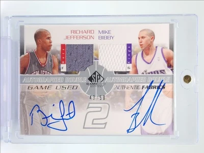 RICHARD JEFFERSON MIKE BIBBY 2003-04 SP GAME USED DOUBLE PATCH AUTO /50 Q5700 - Image 1 of 2