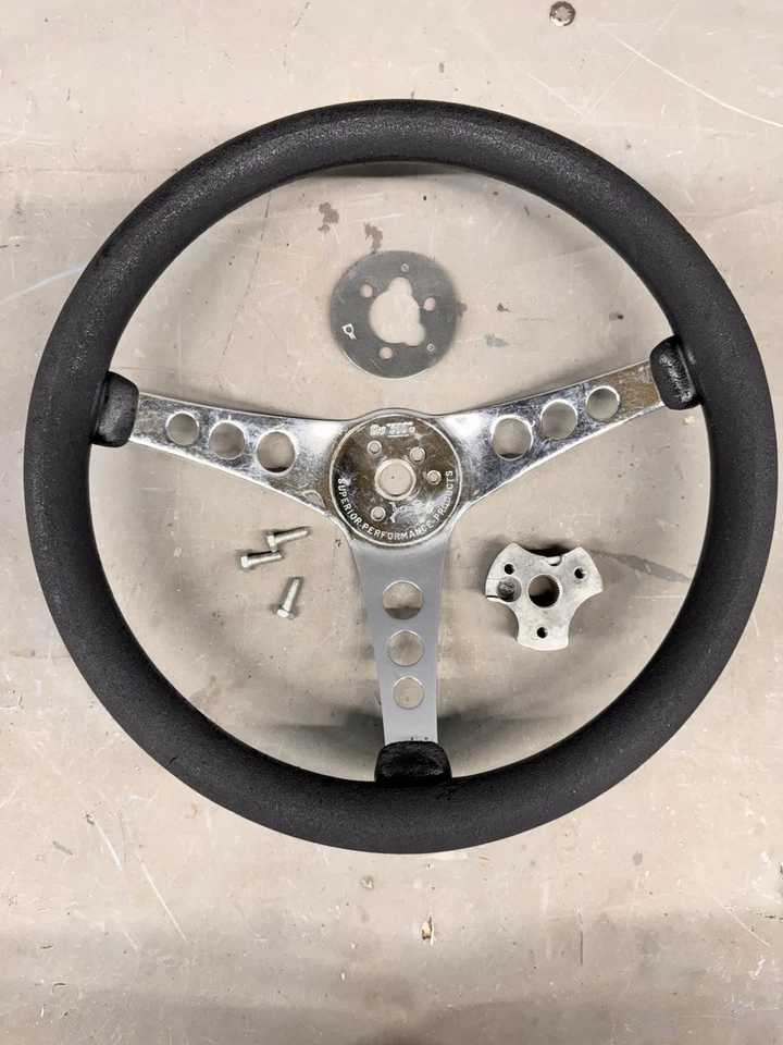 Volante de colección Superior 500 3 radios Rat Hot Rod Ford Chevy Dodge 14" 442 Foto 1 de 4