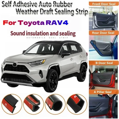 Tira de sellado de goma para puerta kit de reducción de ruido de viento corriente de clima para Toyota RAV4 Foto 1 de 4