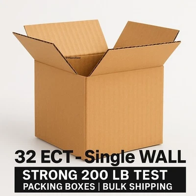 4x4x4 Premium Corrugated Shipping Boxes – Small Mailing Cartons | 25 50 100 200 - Image 1 of 4