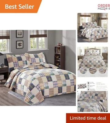 Juego de edredón reversible de microfibra tamaño king ropa de cama con fundas Foto 1 de 4