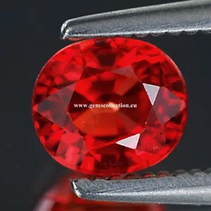 AAAA - ZAFFIRO NATURALE - SAPPHIRE CT 1.04 IF OVAL CUT RED ORANGE COLOR TANZANIA - Imagen 1 de 3