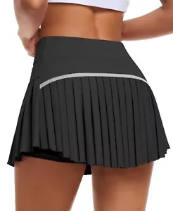 Women’s Pleated Tennis Skirt High-Waisted Golf Skorts with Shorts and Pockets - Picture 1 of 6