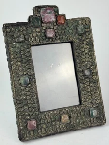 VTG. INDIAN metal And Stone Inlaid Frame - Picture 1 of 2