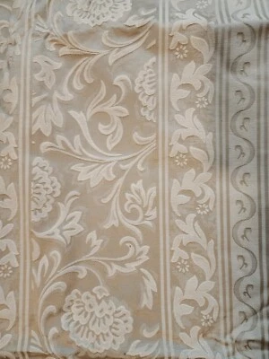 GOLD TAUPE BROCADE/JACQUARD UPHOLSTERY WEIGHT FABRIC OVER 2 YARDS, 64” WIDE - Image 1 of 4