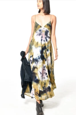 NWT YOUNG FABULOUS & BROKE SzM FIONA SLEEVELESS TIE DYE MAXI DRESS WILLOW VENUS - Изображение 1 из 4