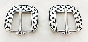 Par de hebillas de barra de talón Jeremiah Watt Rasp acero inoxidable tachuelas de caballo tamaños nuevo - Imagen 1 de 2