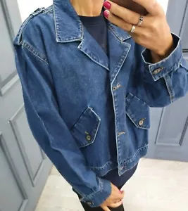 LONDON RAG Long Sleeve Unique style Denim Button Up Jacket M - Picture 1 of 6