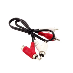 RCA Stereo Audio piggyback Cable 2x RCA Phono Male + 2x RCA Piggyback Cord 50cm - Picture 1 of 6