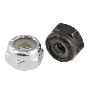 4# 6# 8# 10# 1/4" 5/16" 3/8" White Ni-plated Nyloc Nut Nylon Insert Locking Nuts - Picture 1 of 3