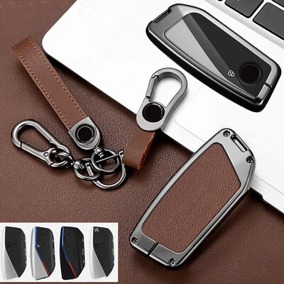 For BMW X5 X6 740i 760i X7 IX Remote Smart Key Fob Case Cover Zinc Alloy Leather - Image 1 of 4