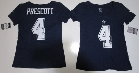 NIKE DAK PRESCOTT DALLAS COWBOYS NFL FOOTBALL WOMEN'S XS-XL JERSEY STYLE T-SHIRT Cover