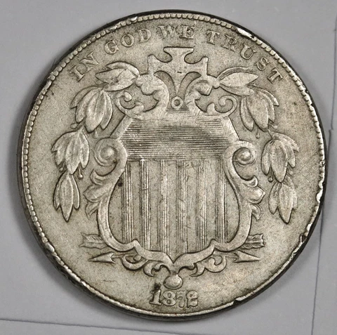1867 Shield Nickel.  About XF.  188003 Cover