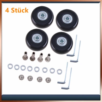 4x Gepäck Koffer Ersatz Räder Achsen 50mm Reparatur Mute Gummi Rollen - Bild 1 von 4