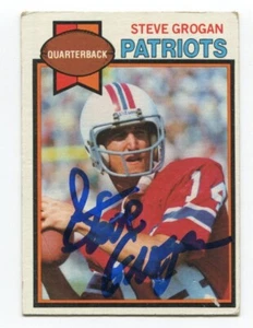 1979 Topps Steve Grogan signierte NFL Football Karte handsigniert AUTO #95 - Bild 1 von 2