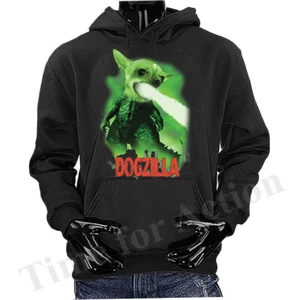 Felpa con cappuccio grafica umoristica divertente scherzo animali domestici Dogzilla - Foto 1 di 9