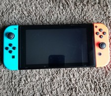 Nintendo Switch V2 Game Console - Black with Neon Blue and Neon Red Joy-Con (HA…