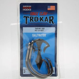 Eagle Claw Lazer Trokar HD Offset Saltwater Fishing Hook TK619H-10/0 - Picture 1 of 3