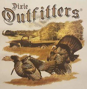 CAMISA DIXIE OUTFITTERS CAZA DE PAVO SALVAJE/CAMIÓN ANTIGUO REBELDE CUELLO ROJO #6839 - Imagen 1 de 4