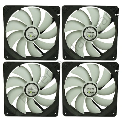 4 x Pack Gelid Solutions Silent 14 140mm Case Fans 1000 RPM, 64.8 CFM, 21 dBA - Image 1 of 4