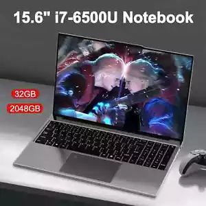 15.6” Ultra-Slim Laptop – Intel Core i7-6500U, Windows, Lightweight Notebook for - Picture 1 of 16
