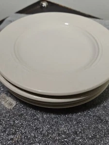 SET OF 4 HOMER LAUGHLIN - GOTHIC - IVORY CREAM EMBOSSED -6.25" Appetizer Plate - Picture 1 of 6