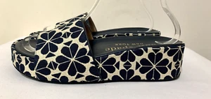 Kate Spade Breeze Spade Flower Jacquard Platform Slide Sandals - Sz 8.5 Ret $168 - Picture 1 of 8