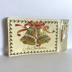 De colección Nuevo Sello Invitaciones de Navidad Campanas Doradas Lámina Acebo Fiesta 8 Tarjetas - Imagen 1 de 6